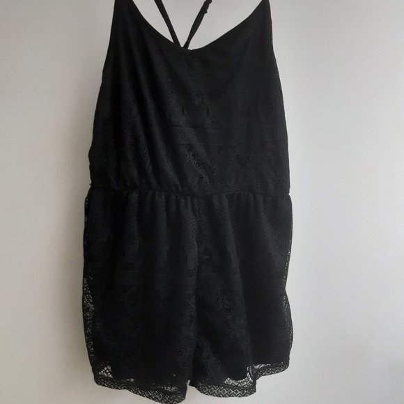 Magazine black lace romper - Picture 1 of 5